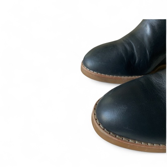 ANTHROPOLOGIE Splendid Wynn Black Leather Wedge Boots Size 7.5M Gothic Goth - Picture 13 of 16